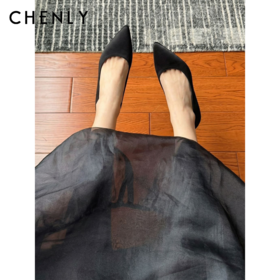 尘衣｜26SS极简优雅尖头猫跟单鞋