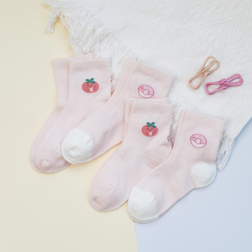 【6双6折】【3-5岁】春夏儿童薄款休闲袜AB版卡通可爱袜子【2双装】【2613201】 商品图0