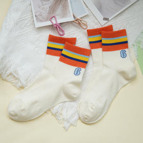 【6双6折】【10岁以上】大童运动休闲袜网面中筒春夏薄袜【2双装】【2613103】