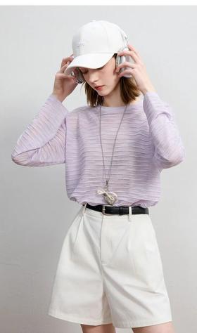 Sonia life竹节麻长袖针织罩衫，自带精致层次，背影也能细节感满满