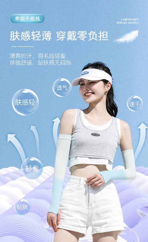 💖夏日防晒神器 我不允许还有人晒黑！！☺️【日本正品Mamoru葵渐变防晒冰袖】 😉夏日美白小心机~ 清凉护臂：冰袖采用专业冰丝面料 带给您清凉的触感，💪有效吸收汗水 商品图3