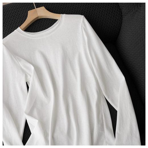 直发【3086】雪花感天丝棉 清凉透气卷边 纯色正肩长袖 商品图7