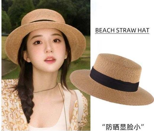 🔥【HOPENONO平顶草帽合集】！四款风格全承包🌿 专柜级手工编织质感拉满，蕾丝温柔、毛边慵懒、黑带高级任你选！🥳 硬核防晒+显脸小buff拉满🍀 商品图0