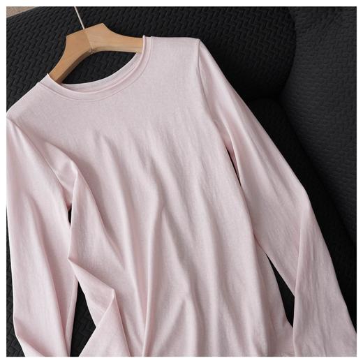 直发【3086】雪花感天丝棉 清凉透气卷边 纯色正肩长袖 商品图4