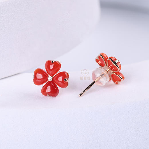 【幸福花】珊瑚耳钉小SH12510035 商品图6