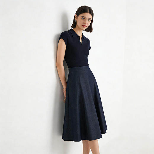 「自」全新升级【铂金会员174/天猫229/差价55】(74604)洛诗琳复古牛仔半身裙女2026春夏新款简约通勤显瘦A字裙 商品图0