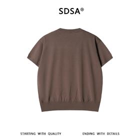 SDSA男装2026新款高贵轻奢老钱风纯色针织圆领短袖T恤百搭时尚