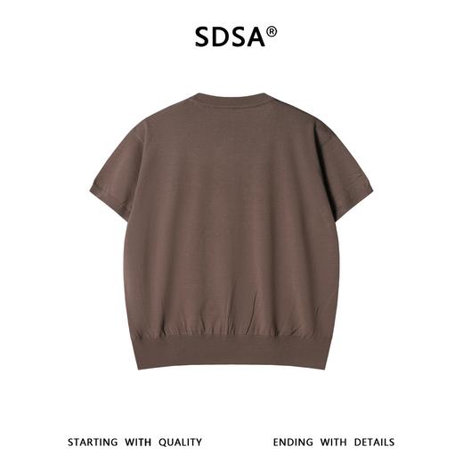 SDSA男装2026新款高贵轻奢老钱风纯色针织圆领短袖T恤百搭时尚 商品图0