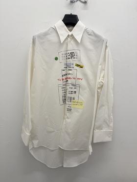 中性款印花长袖衬衫ba016