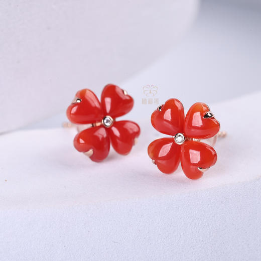 【幸福花】珊瑚耳钉小SH12510035 商品图2