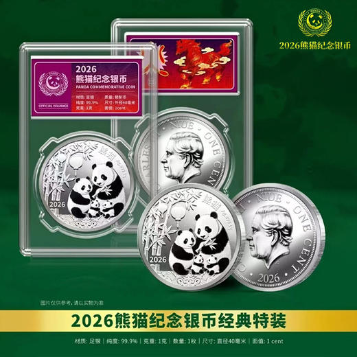 《2026熊猫纪念银币》 纽埃法定货币 含1克Ag999足银 商品图0