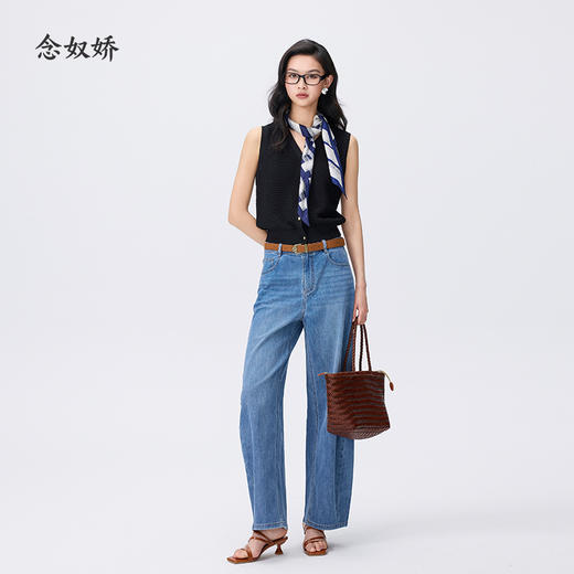 【商场同款】CNI6445 “ 都市新贵马甲 ” 莱赛尔三醋酸定制纱线吸汗透气 自然纹理挺括有型 好穿黑色马甲 商品图6