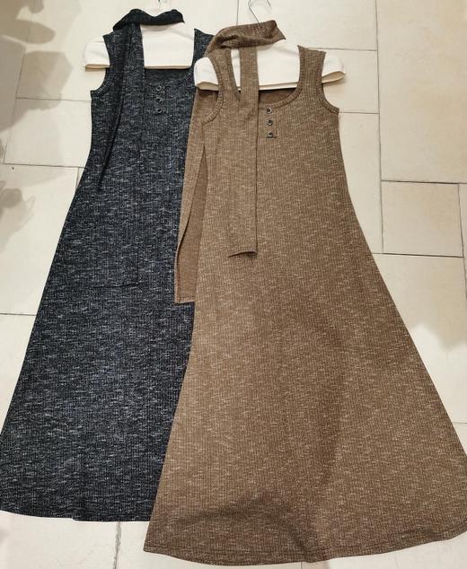 【门店同款】ENJOY秋季方领花纱针织长裙 164698302 商品图0