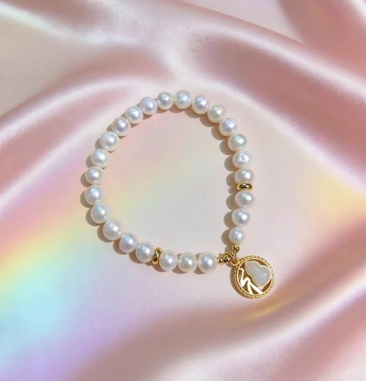 近圆强光 7mm淡水珍珠手链 主推 百搭通勤 经典款 [发：40] 商品图0