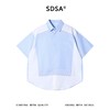 SDSA男装2026新款高贵轻奢美式复古拼接衬衫条纹撞色宽松短袖衬衫 商品缩略图0