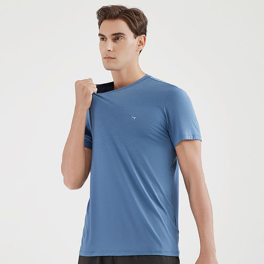 【清仓】柒牌男装短袖T恤2021夏季新款莫代尔打底衣中青年运动休闲V领汗衫 120F72030 商品图3