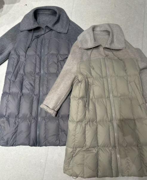 【门店同款】ENJOY冬季翻领羽绒长款拼接外套 160050023 商品图0