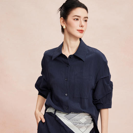 RF801斯尔丽26春夏新款衬衣式时尚休闲遮肚子不挑身材通勤连衣裙 商品图4