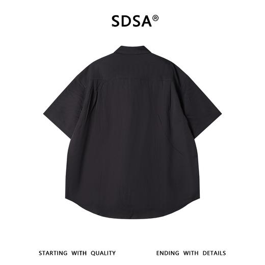 SDSA男装2026新款高贵轻奢潮牌极简风基础款弧形下摆宽松短袖衬衫 商品图4