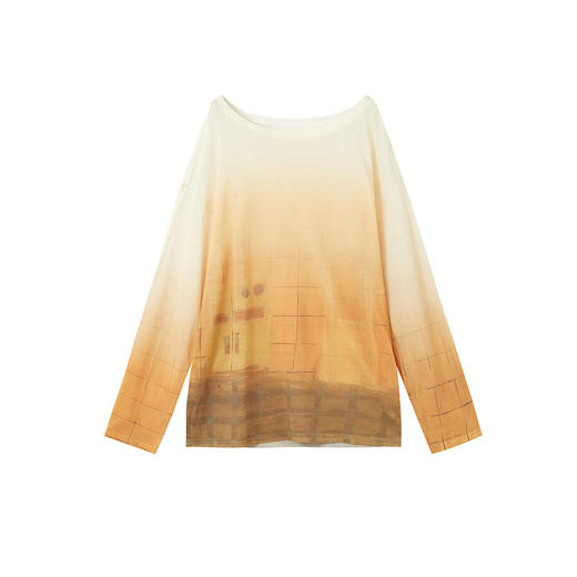 谜底针织衫长袖2026夏季新品一字肩复古时髦印花毛衣女262MZ0766 商品图4