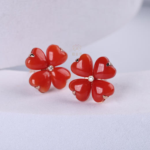 【幸福花】珊瑚耳钉大SH12510033 商品图2