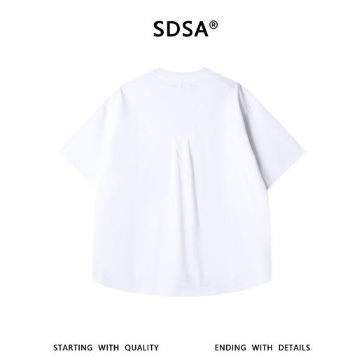 SDSA男装2026新款轻奢弧形下摆宽松短袖T恤小众设计感圆领上衣 商品图4