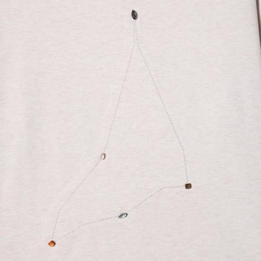 SDSA男装2026新款高贵轻奢座线迹彩石装饰宽松短袖T恤百搭时尚 商品图3