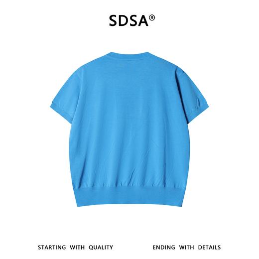 SDSA男装2026新款高贵轻奢老钱风纯色针织圆领短袖T恤百搭时尚 商品图4