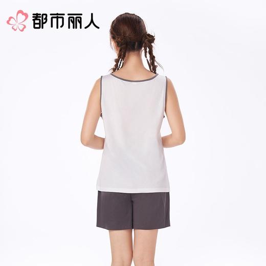 都市丽人睡衣女士睡衣薄家居服32支纯棉单面睡衣女士棉质背心套装背心短裤LHC2B5 商品图2