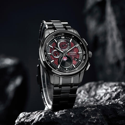 西铁城/CITIZEN光动能电波舒博™钛ATTESA高端限量款红月男士腕表BY1005-73Z 商品图5