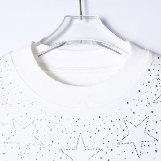 SDSA男装2026新款高贵轻奢美式复古星星烫钻短袖宽松圆领 T 恤 商品图1