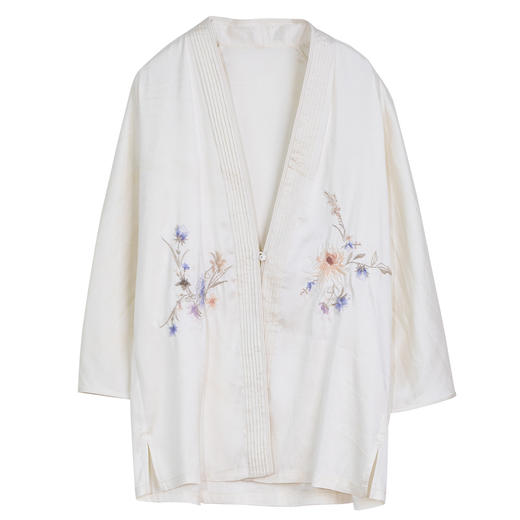 牧衣游原创 重工手绣重磅桑蚕丝外套新款古朴禅意双宫绸开衫 浅行 商品图4