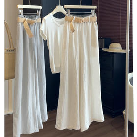 【奶芙山本冰丝棉麻阔腿裤】夏季薄款 高腰显瘦 宽松垂感直筒拖地长裤 