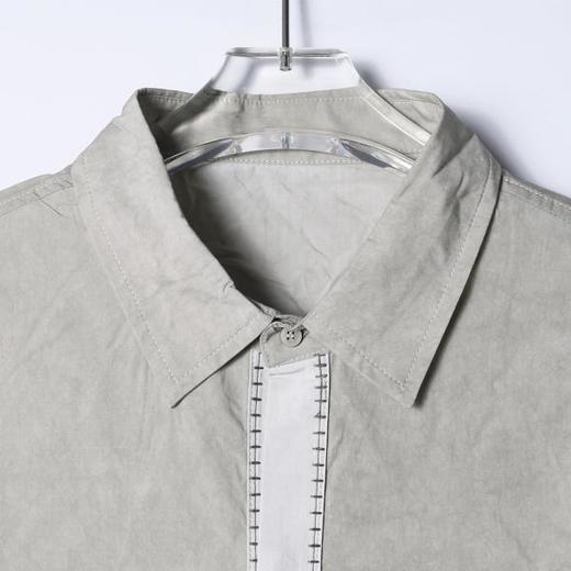 SDSA男装2026新款明线撞色门襟长袖衬衫宽松做旧肌理感休闲上衣 商品图1