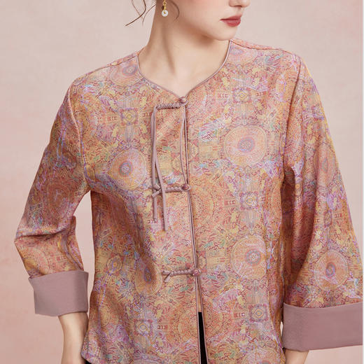 RF206斯尔丽26新款提花开衫外套温柔松弛宽松H版型适配通勤休闲外套 商品图4