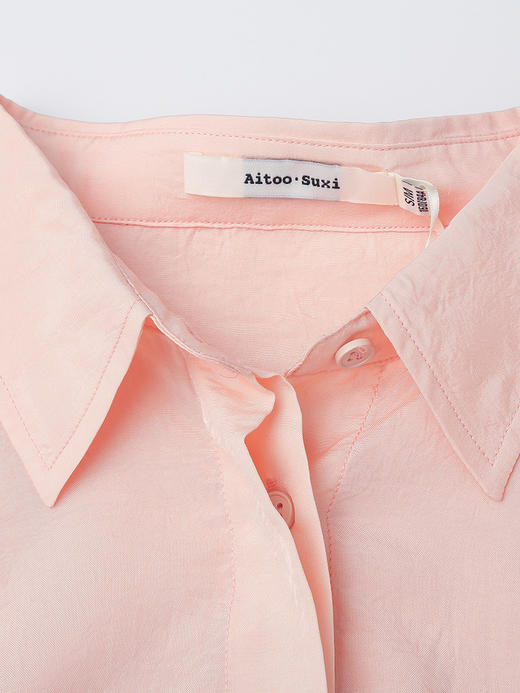 法式慵懒风短款白衬衫女 天丝薄款防晒开衫 小个子松弛感通勤百搭长袖衬衣 商品图2