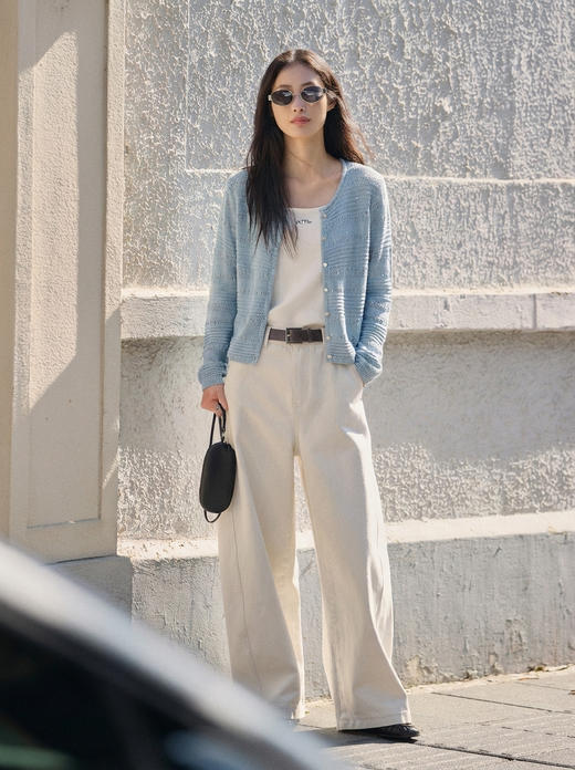 绝美会呼吸的和纸亚麻法式亮片镂空针织开衫 商品图5