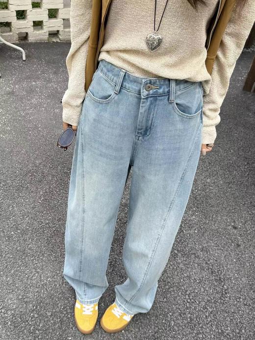 F040305春夏季新款四面弹杨桃裤女春季休闲百搭宽松阔腿牛仔裤拖地长裤 商品图10