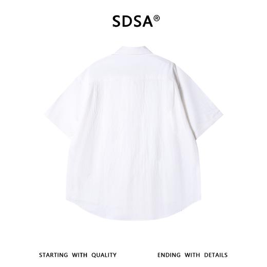 SDSA男装2026新款高贵轻奢潮牌极简风基础款弧形下摆宽松短袖衬衫 商品图4
