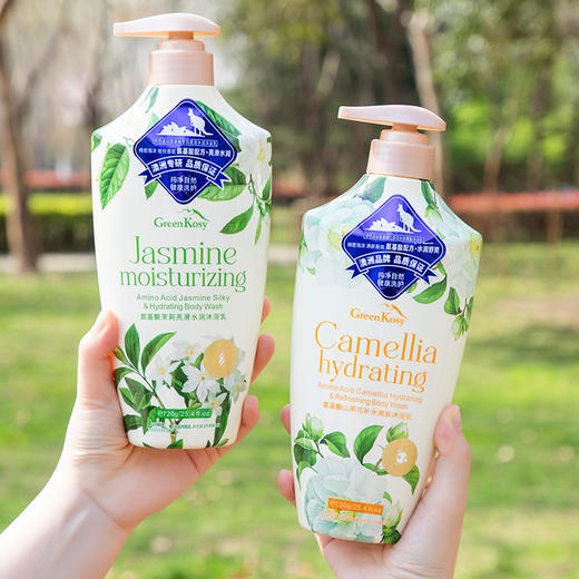 热卖！告别暴力清洁！香得高级！【超值赠品】绿色溪谷氨基酸山茶花补水爽肤沐浴乳/氨基酸茉莉亮滑水润沐浴乳 720g/瓶 商品图3