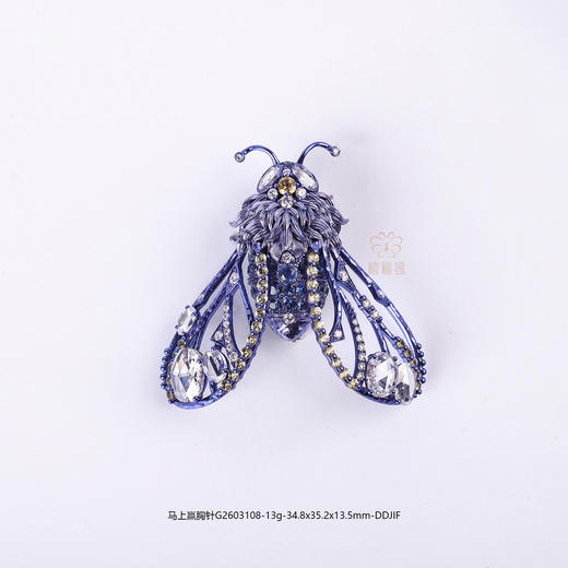 【花间使者】蓝宝石飞蛾胸针G2603108 商品图5