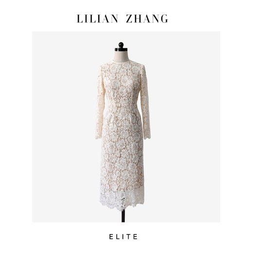 定制静奢风 「戛纳星宴」绣珠鱼骨—法式刺绣亮片蕾丝连衣裙 2501160 商品图1