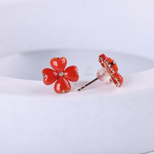 【幸福花】珊瑚耳钉大SH12510033 商品图4