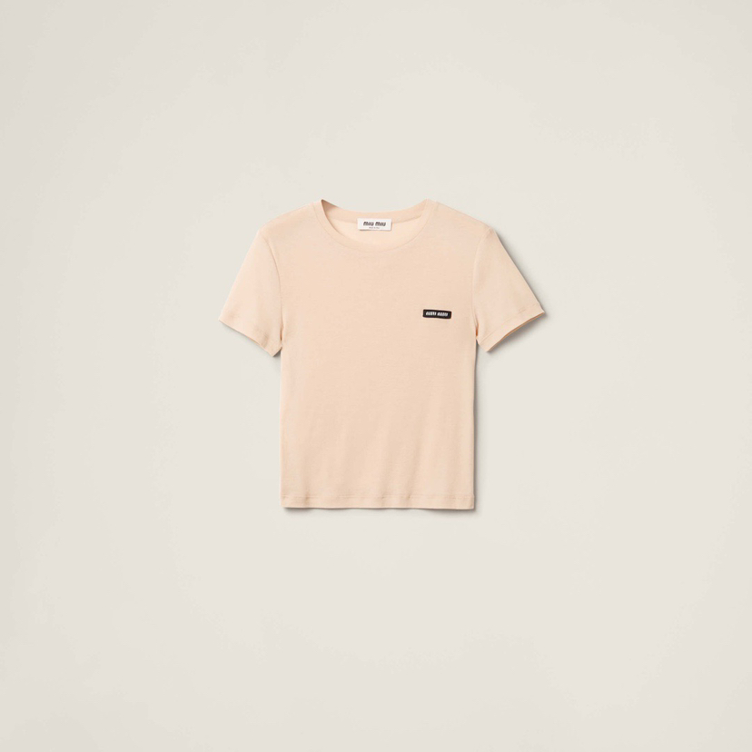 MIU-T 徽标裸色短袖