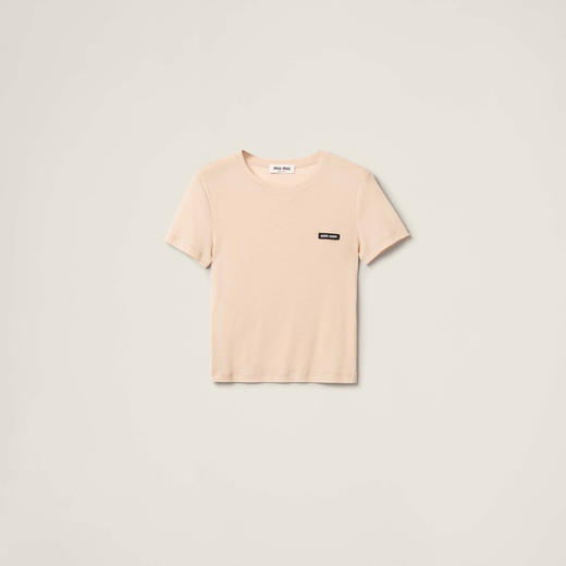 MIU-T 徽标裸色短袖 商品图0
