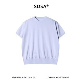SDSA男装2026新款高贵轻奢老钱风纯色针织圆领短袖T恤百搭时尚