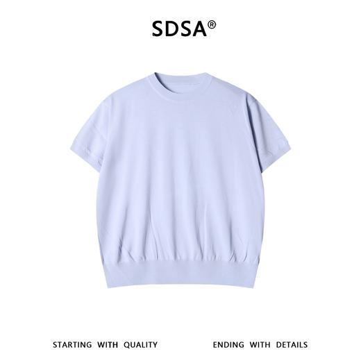 SDSA男装2026新款高贵轻奢老钱风纯色针织圆领短袖T恤百搭时尚 商品图0