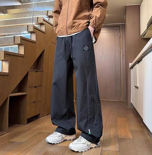 F040301春款新款魔术贴男士休闲工装暗格子双口袋宽松舒适直筒冲锋裤 商品图3