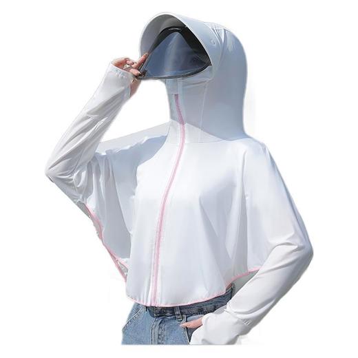 海诺尚品原纱防晒衣女夏季黑胶帽檐户外防紫外线冰丝防晒服披肩皮肤衣★娃娃优选 商品图4