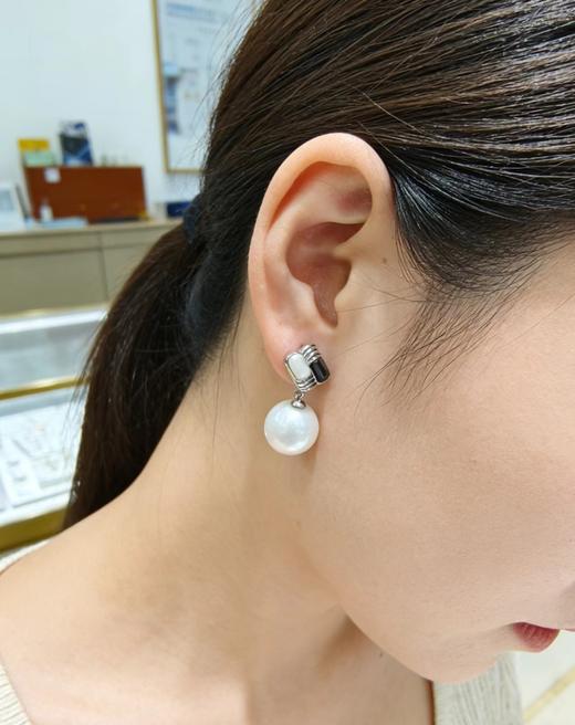 【贝母光泽】10-11mm淡水正圆珍珠耳钉 纯银 温润经典 [发：49] 商品图1